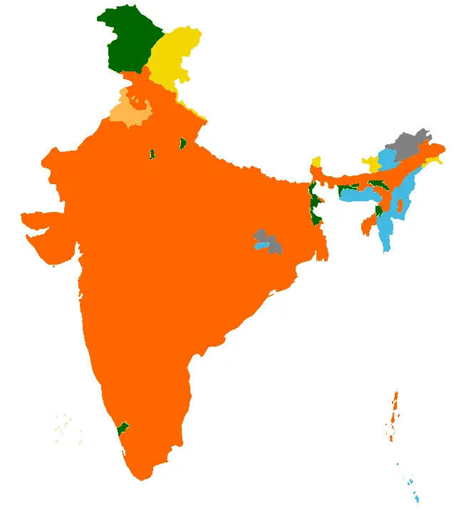 Map: Religions Map of India