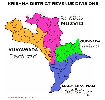 Map: Revenue Divisions Map of Krishna District