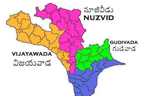 Map: Revenue Divisions Map of Krishna District