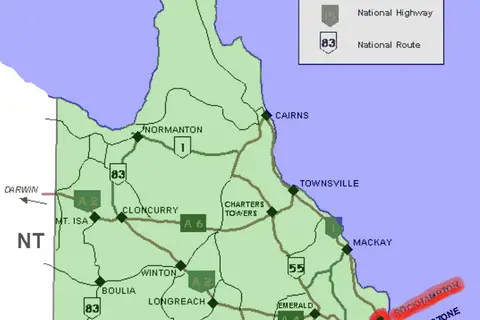 Map: Rockhampton Location Map in Queensland