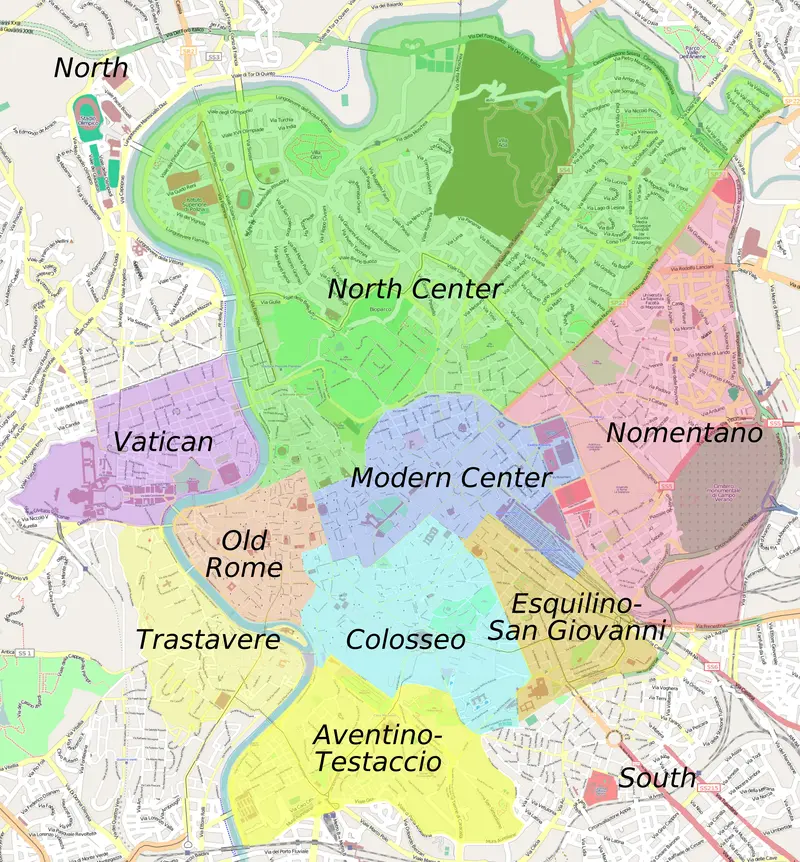Map: Roma Districts Map