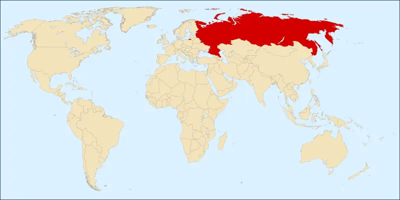 Map: Russia on World Map