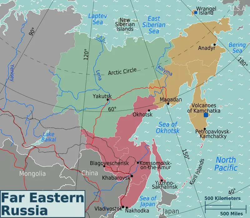 Map: Russian Far East Regions Map