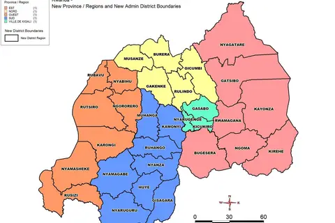 Map: Rwanda Districts Map