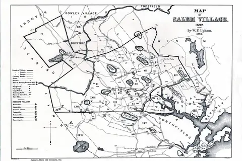 Map: Salem Village Map of Project Gutenberg Etext 17845