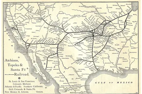 Map: Santa Fe Route Map 1891