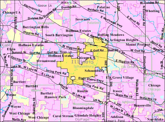 Map: Schaumburg Il 2009 Reference Map