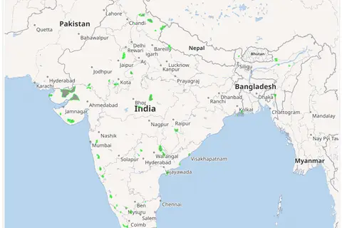 Map: Screenshot of Map List of Wildlife Sanctuaries of India
