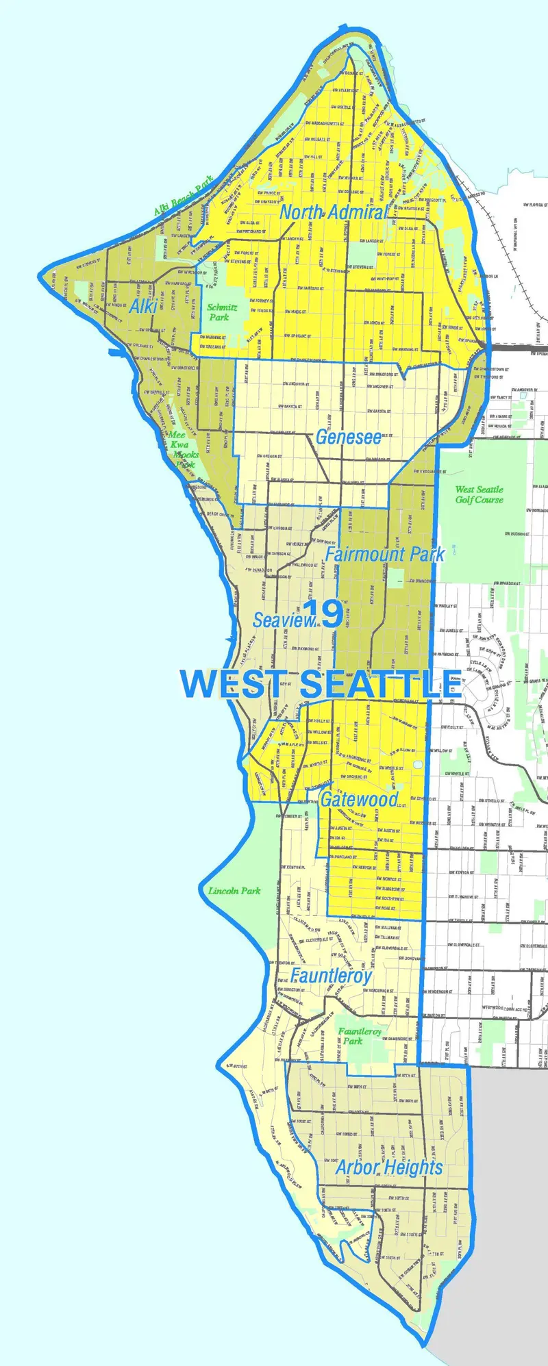 Map: Seattle West Seattle Map