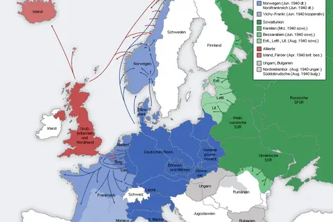 Map: Second World War Europe 1940 Map de