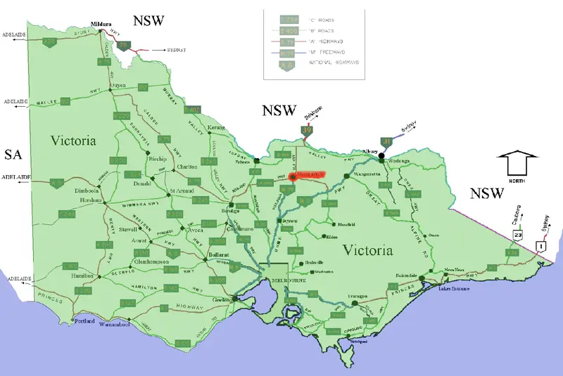 Map: Shepparton Location Map in Victoria