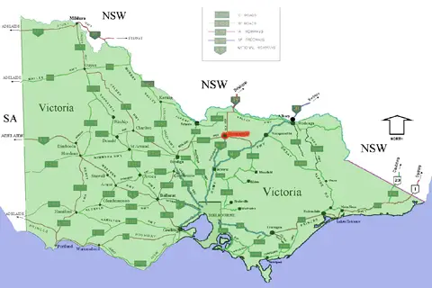 Map: Shepparton Location Map in Victoria