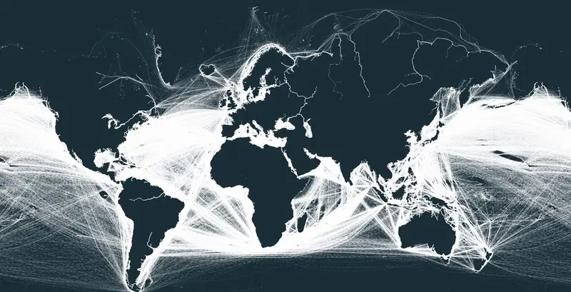 Map: Shipping Routes of the World