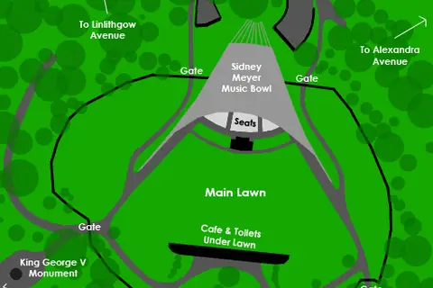 Map: Sidney Myer Music Bowl Map