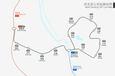 Map: Singapore Bukit Panjang Lrt Line Map