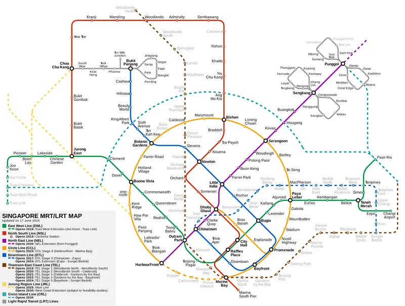 Map: Singapore Mrt Lrt System Map