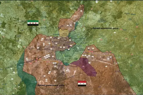 Map: Situation in Aleppo, based on last known positions, January-April 2013