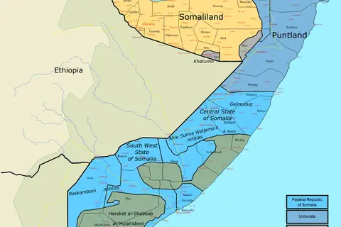 Map: Somalia Map States Regions Districts