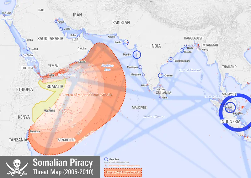 Map: Somalian Piracy Threat Map 2010