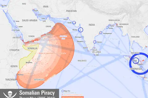 Map: Somalian Piracy Threat Map 2010