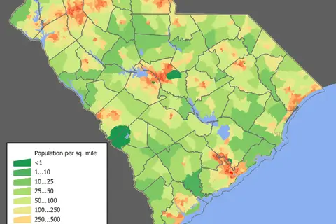 Map: South Carolina Population Map