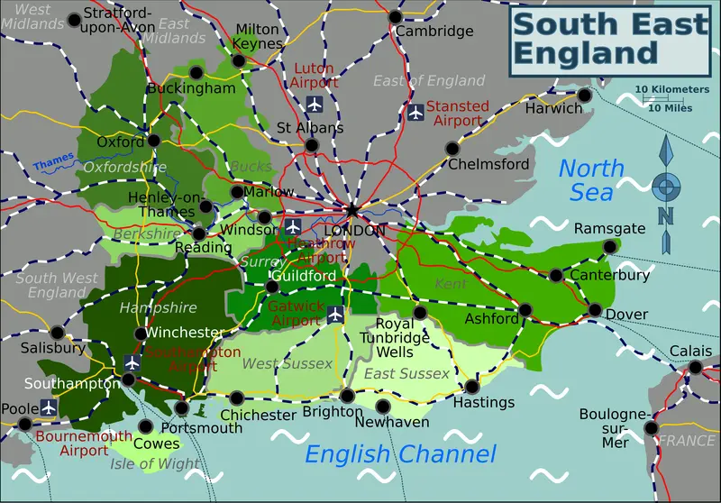 Map: South East England Map