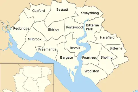 Map: Southampton Labelled Ward Map 2002