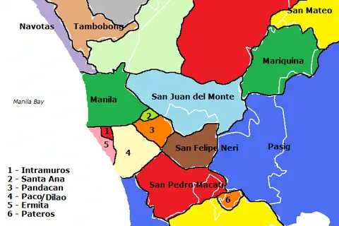 Map: Spanish Province of Manila Map