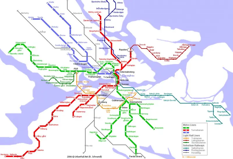 Map: Stockholm Metro & Light rail Transit Map