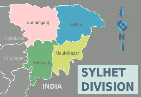 Map: Sylhet Division Districts Map