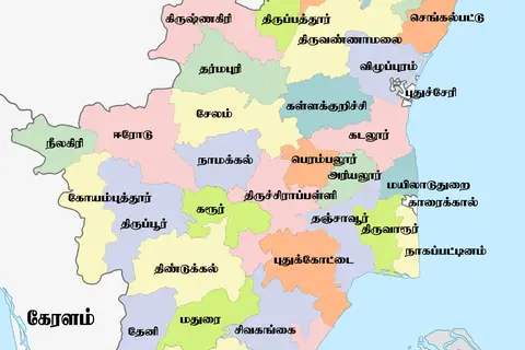 Map: Tamil Nadu District Map Tamil