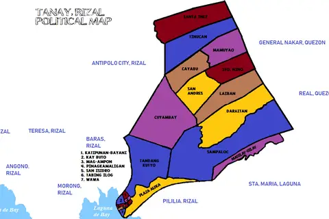 Map: Tanay Rizal Political Map