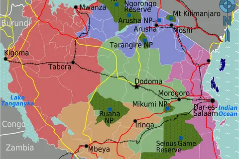Map: Tanzania Regions Map