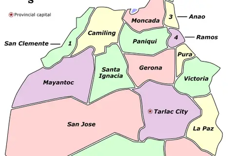Map: Tarlac Labelled Map