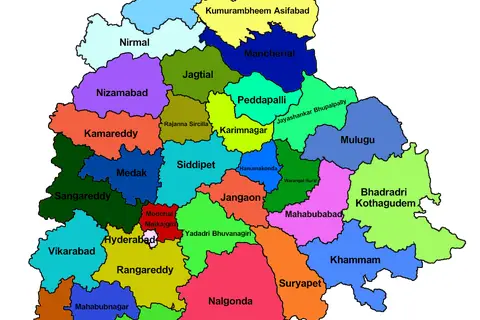 Map: Telangana State Map with Districts