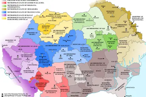 Map: The Administrative Organisation of the Romanian Orthodox Church