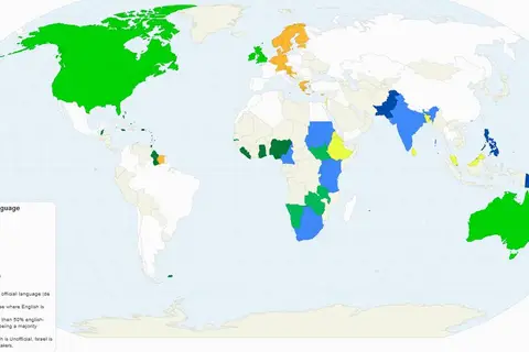 Map: The Anglosphere & English-Language Official Countries