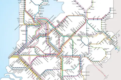 Map: The rail map of the Netherlands