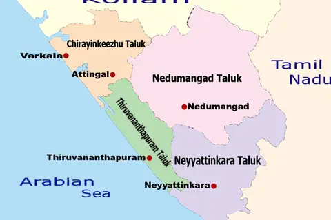Map: Thiruvananthapuram District Taluk Map