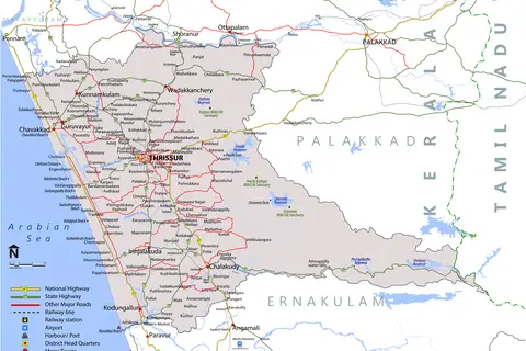 Map: Thrissur District Map
