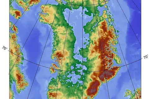 Map: Topographic Map of Greenland Bedrock