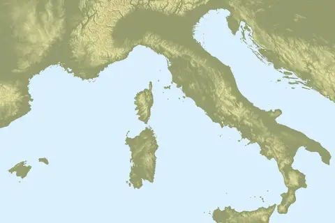 Map: Topographic Map of Italy