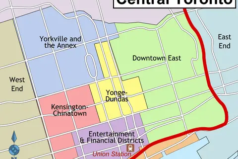 Map: Toronto Wv Downtown Districts Map