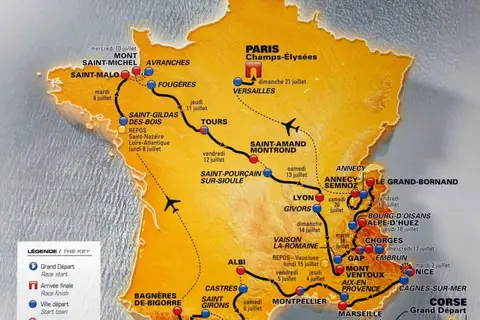 Map: Tour de France Route, 2013