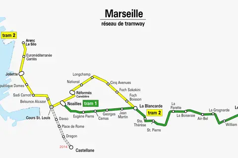 Map: Tram Map of Marseille