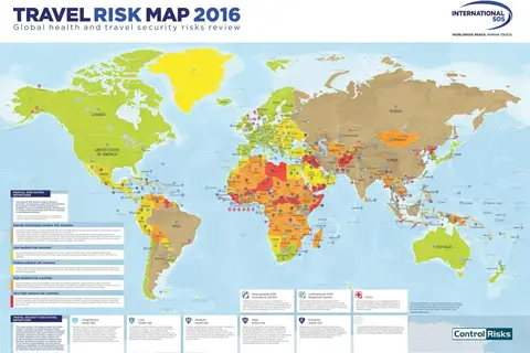 Map: Navigating the World Safely: Insights from the World Travel Risk Map 2016