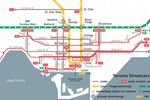 Map: Ttc Streetcar Map 2016