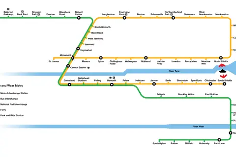 Map: Tyne and Wear Metro Map