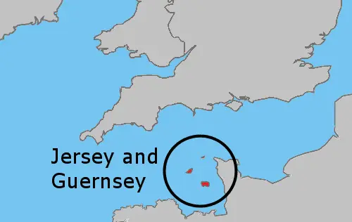 Map: Uk Map Jersey and Guernsey