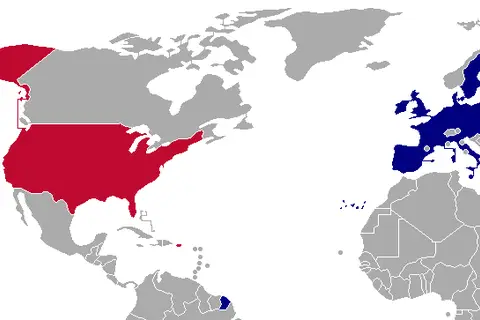 Map: United States European Union Map New